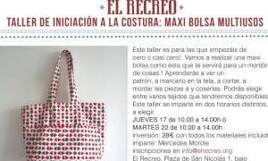 Taller iniciación a la costura: Maxi Bolsa Multiusos