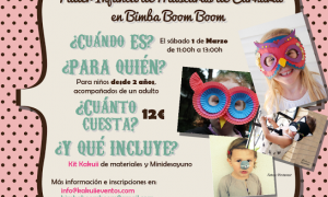 Taller infantil: Máscaras de carnaval en Bimba Boom Boom